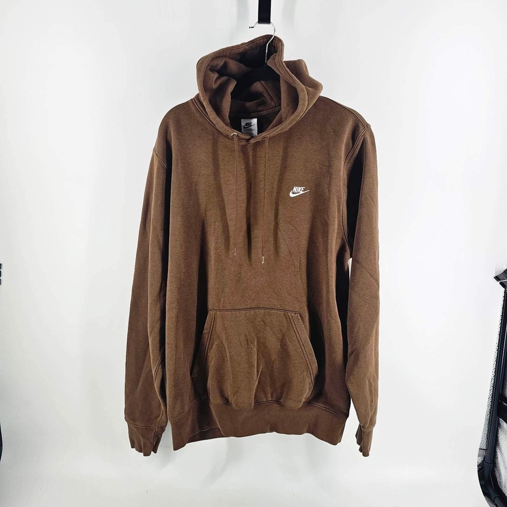 Nike Hoodie Mens Medium Tall Brown Pullover Fleece FN3859-235